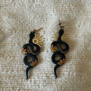 Handmade Clay Snake Earrings